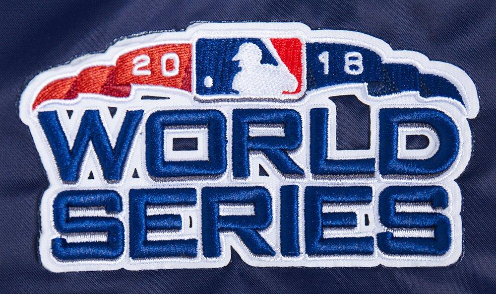 Pro Standard Women's MLB Boston Red Sox Mashup Rib Satin Jacket - Navy/Red - NAVY/RED Thumbnail View 5