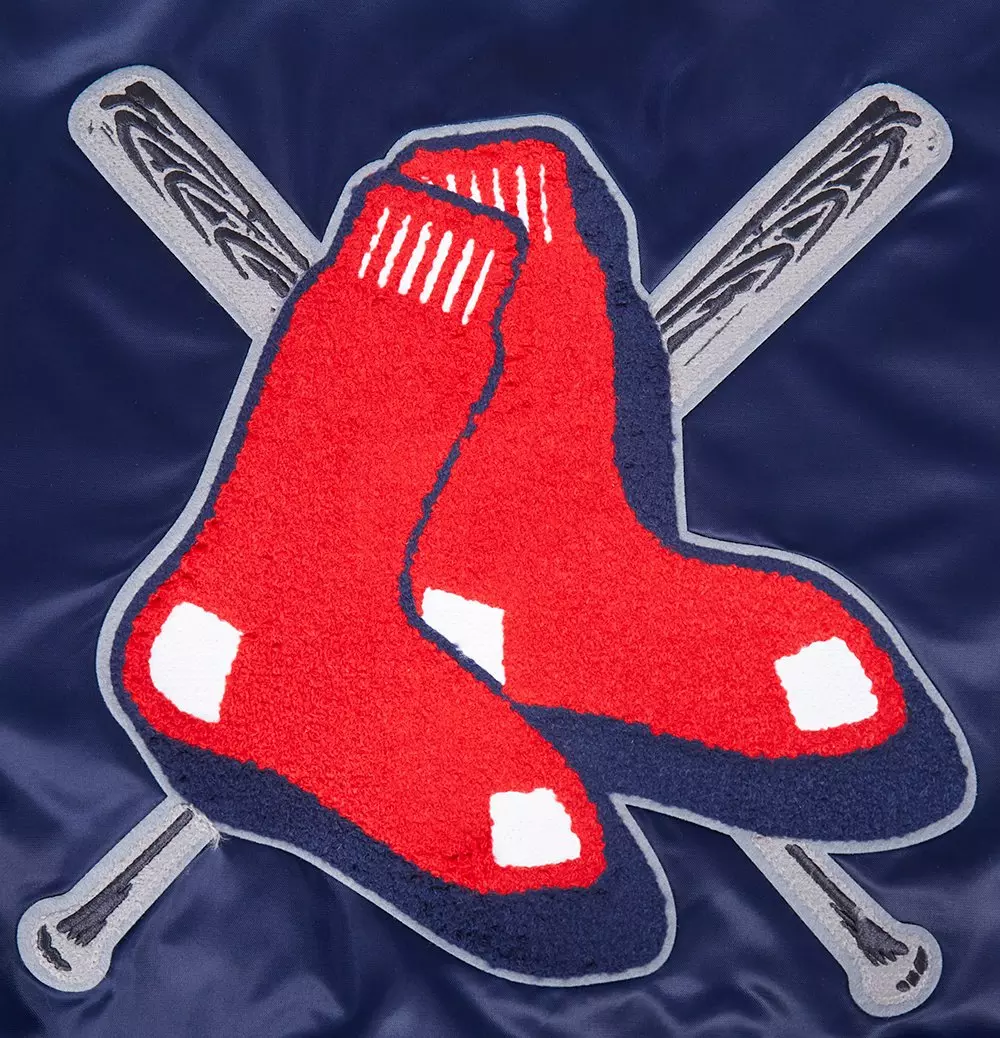 Pro Standard Women's MLB Boston Red Sox Mashup Rib Satin Jacket - Navy/Red - NAVY/RED