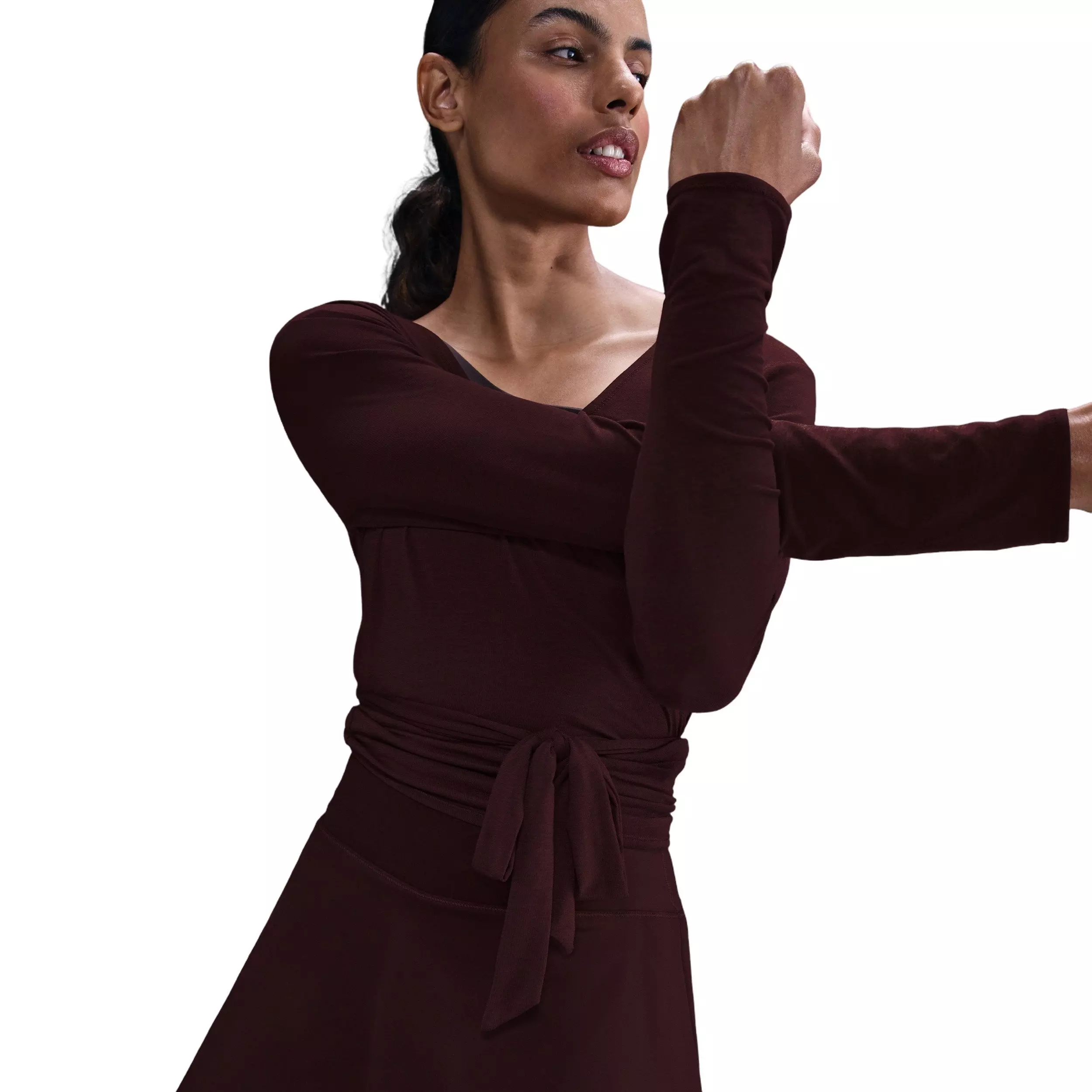 Nike Women's One Dri-FIT Skirt - Burgundy - BURGUNDY