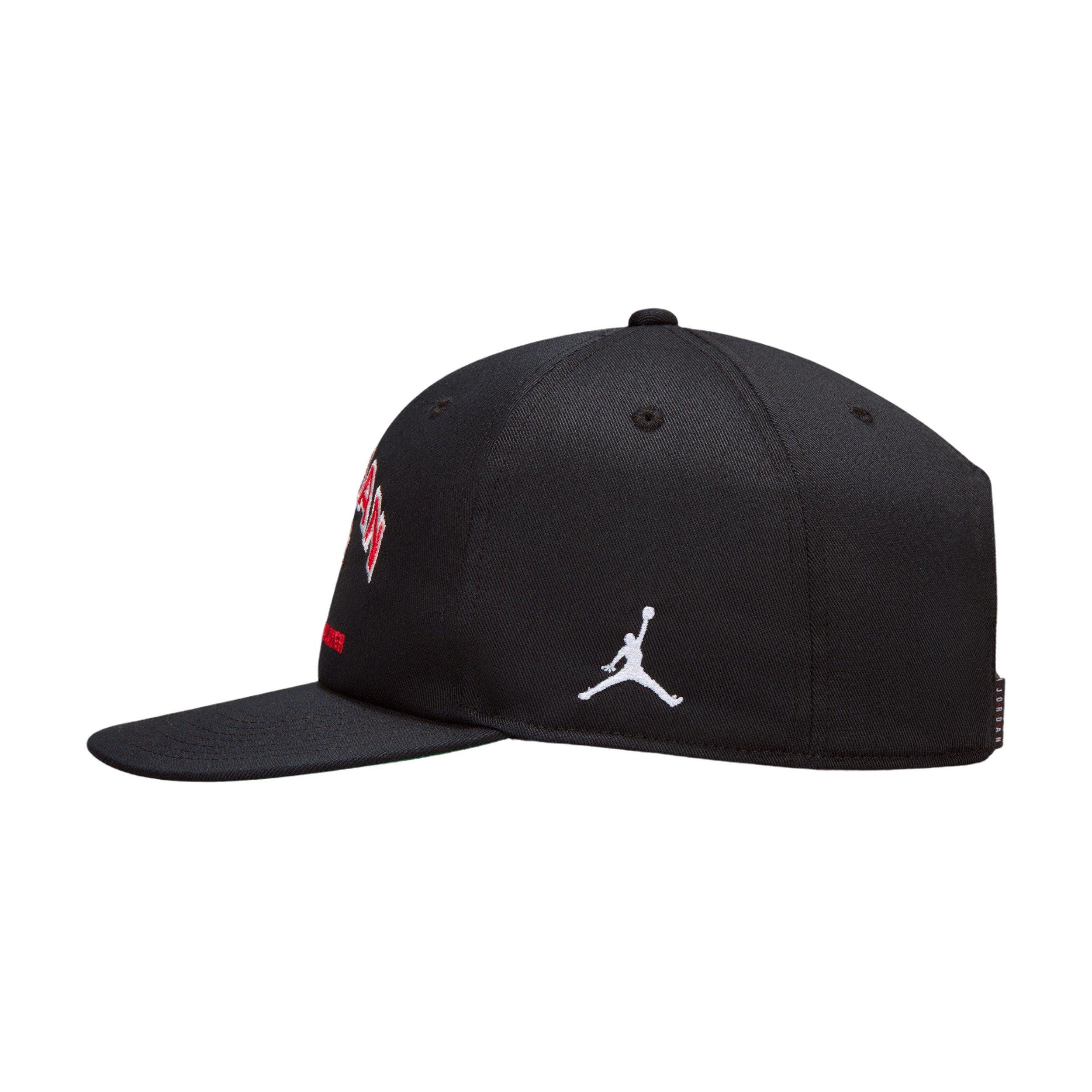 Jordan Adult Chicago Bulls NBA Pro Snapback Hat - BLACK Thumbnail View 5