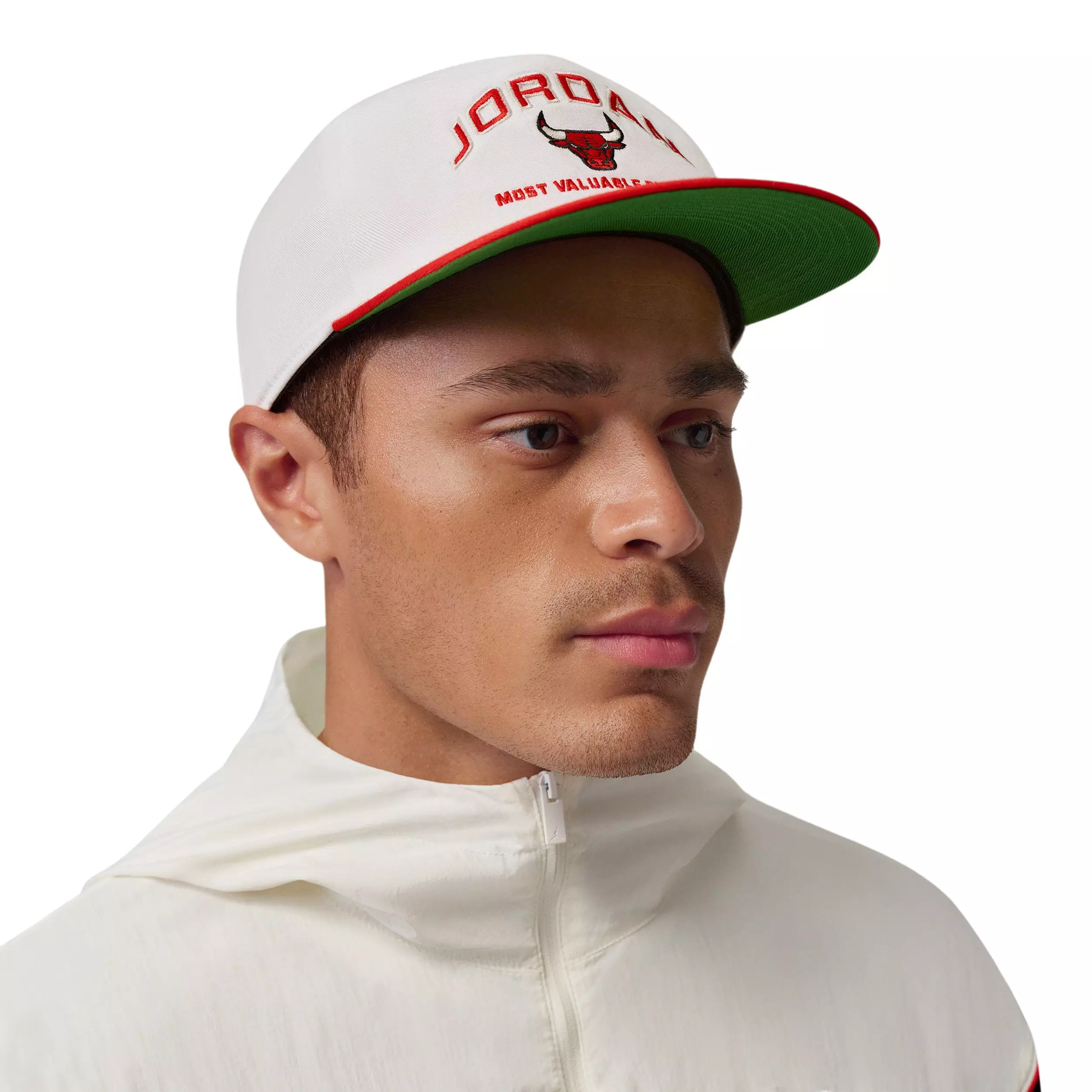 Jordan Adult Chicago Bulls NBA Pro Snapback Hat - WHITE