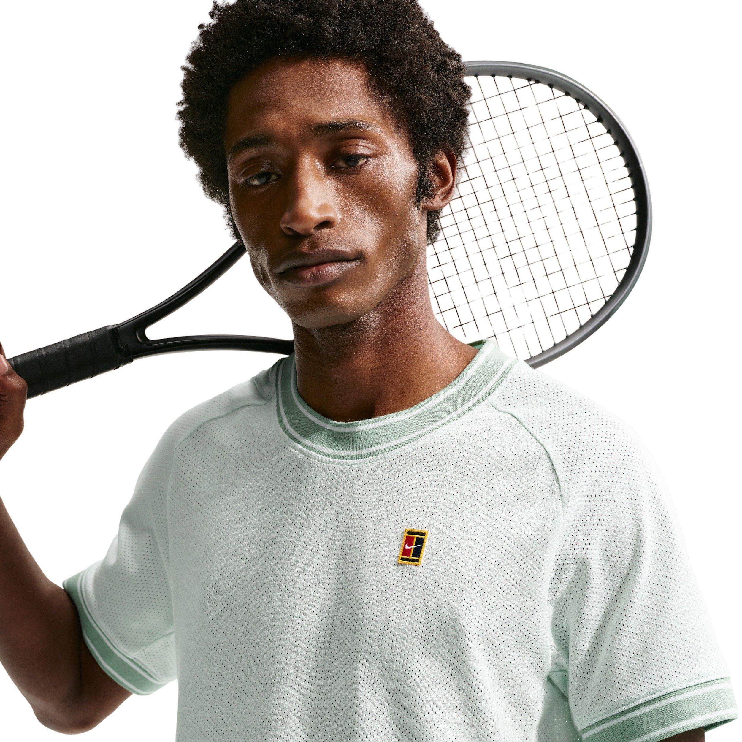 Nike Men's Court Heritage Short-Sleeve Tennis Top - GREEN Thumbnail View 1