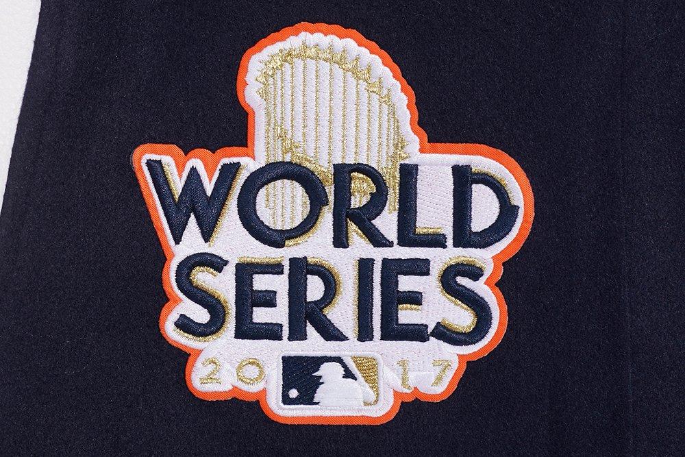 Pro Standard Women's MLB Houston Astros Mashup Rib Wool Varsity Jacket -Navy/Orange - NAVY/ORANGE Thumbnail View 5