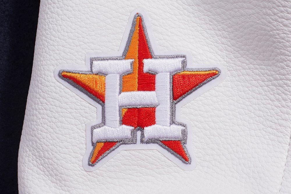 Pro Standard Women's MLB Houston Astros Mashup Rib Wool Varsity Jacket -Navy/Orange - NAVY/ORANGE Thumbnail View 8