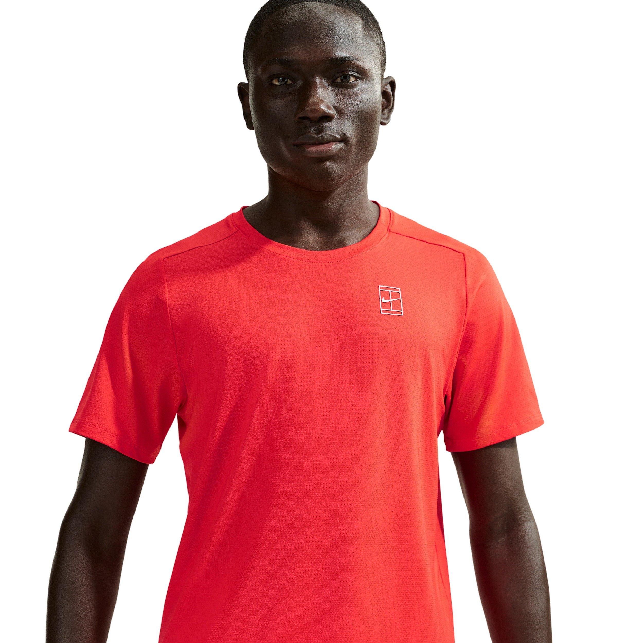 Nike Men's Court Advantage Dri-FIT Tennis Top - RED Thumbnail View 1