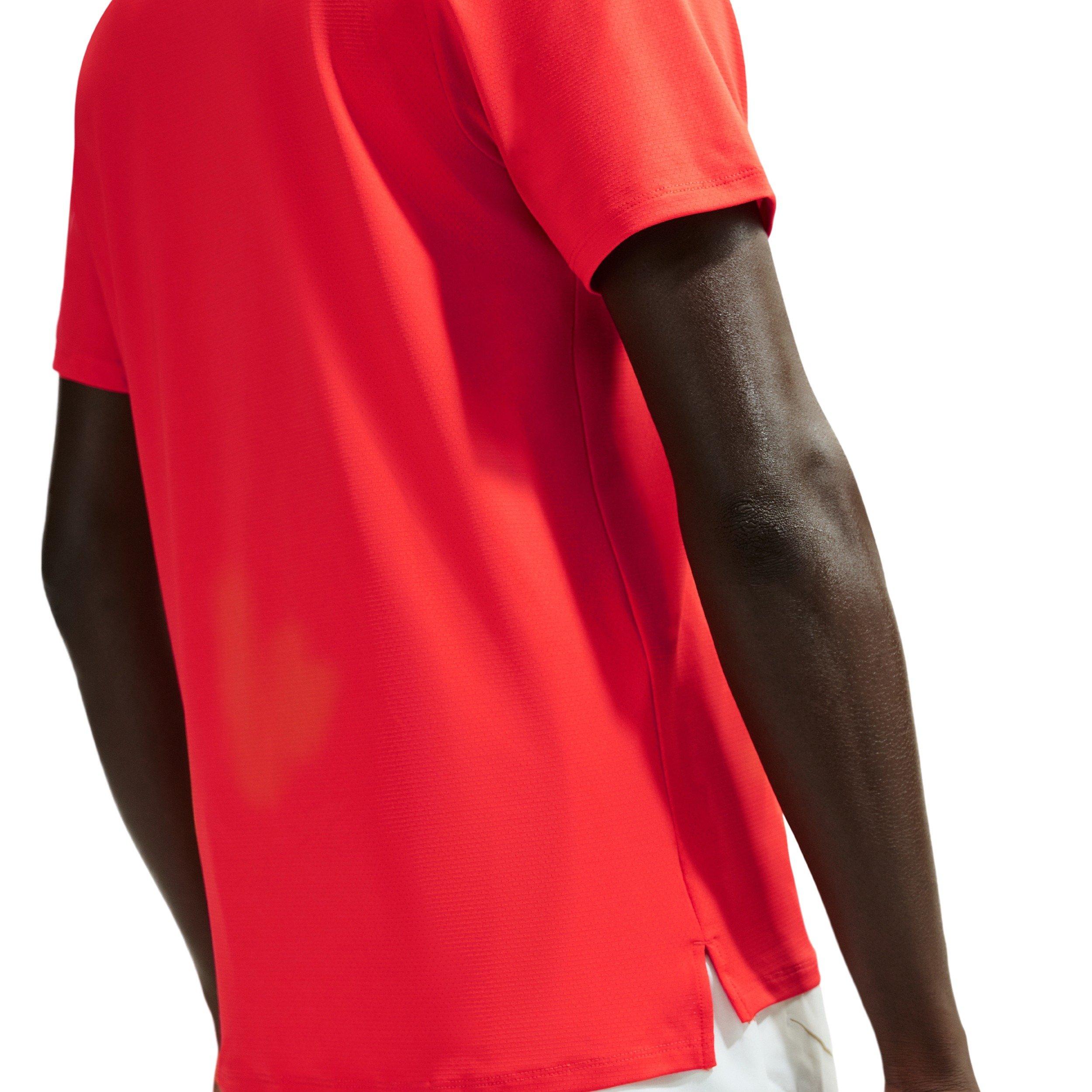 Nike Men's Court Advantage Dri-FIT Tennis Top - RED Thumbnail View 2