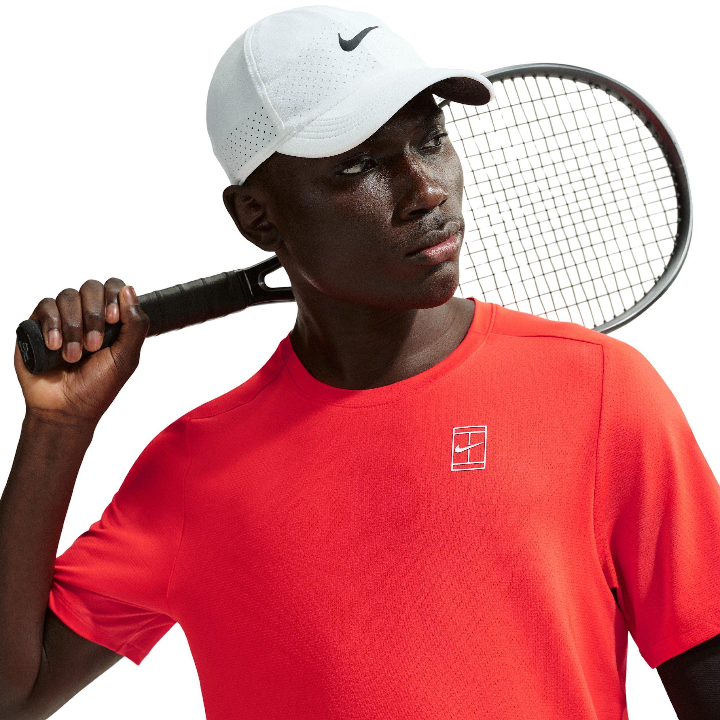 Nike Men's Court Advantage Dri-FIT Tennis Top - RED Thumbnail View 3