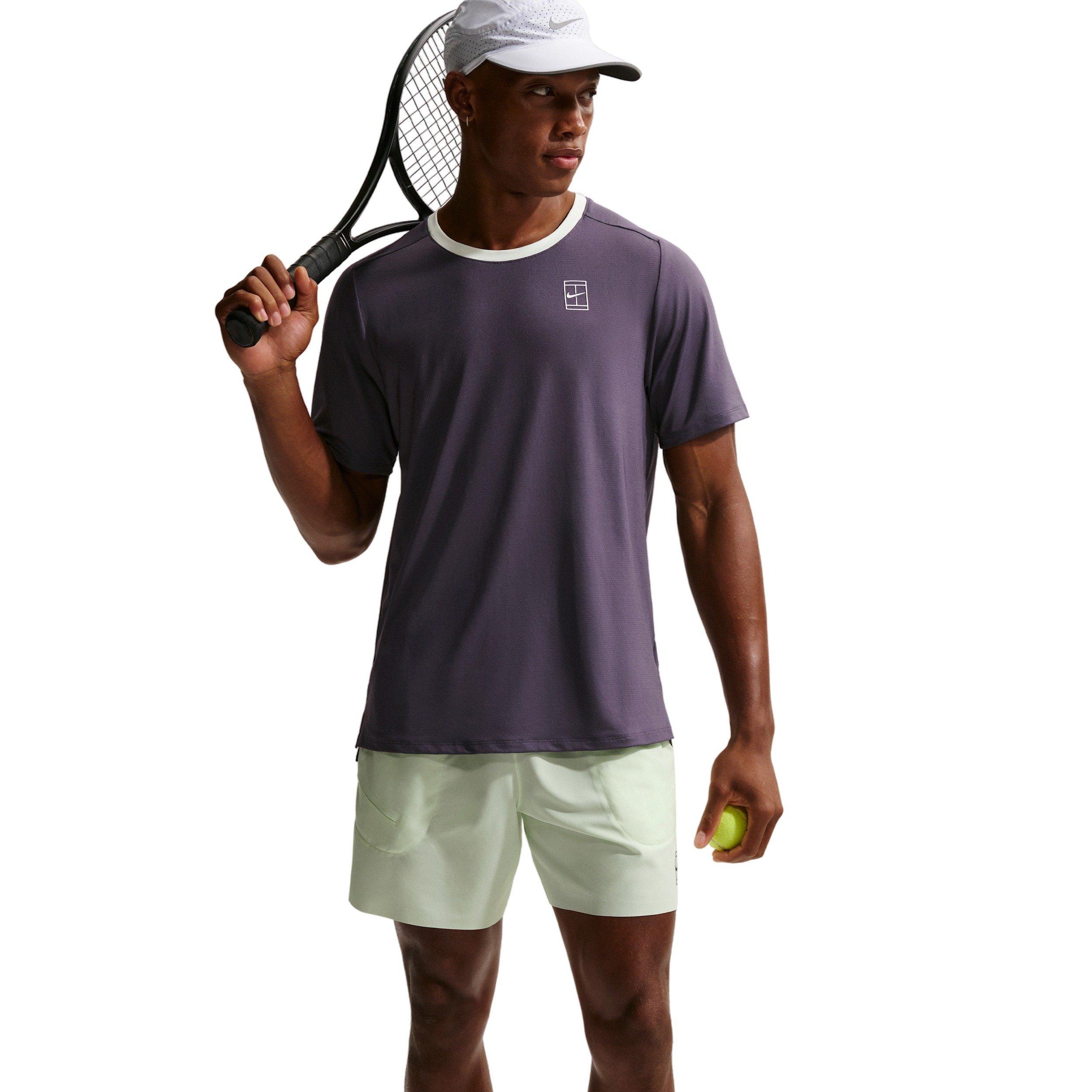 Nike Men's Court Advantage Dri-FIT Tennis Top - PURPLE Thumbnail View 3