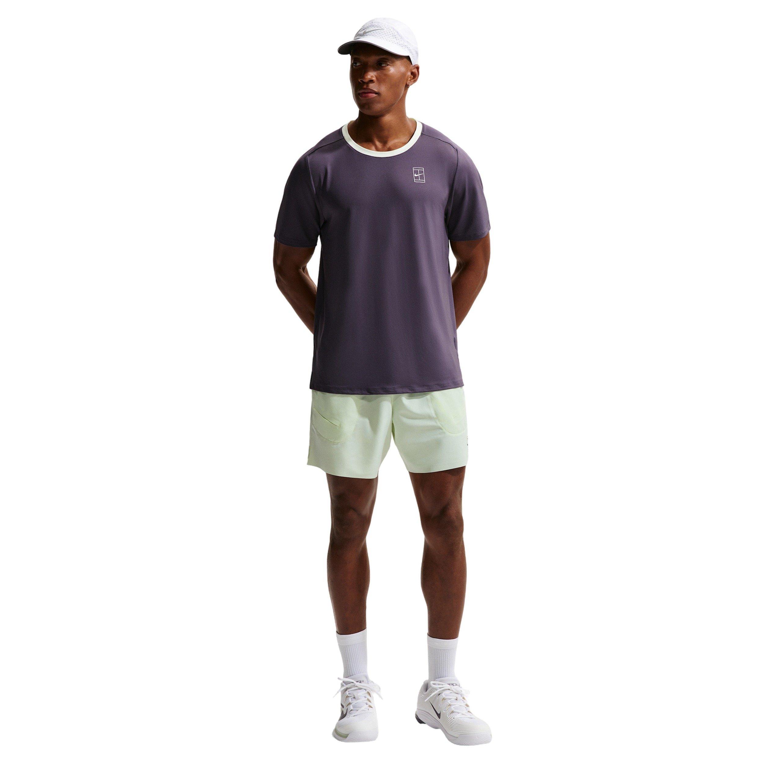 Nike Men's Court Advantage Dri-FIT Tennis Top - PURPLE Thumbnail View 4
