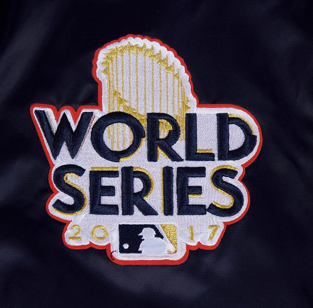 Pro Standard Women's MLB Houston Astros Mashup Rib Satin Jacket - Navy/Orange - NAVY/ORANGE Thumbnail View 5