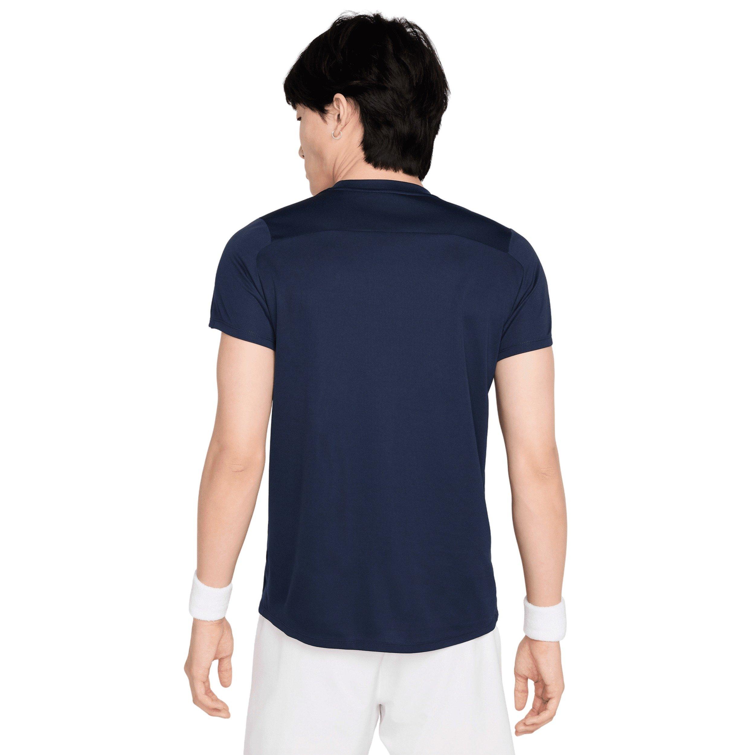 Nike Men's Court Victory Dri-FIT Tennis Top - BLUE Thumbnail View 2