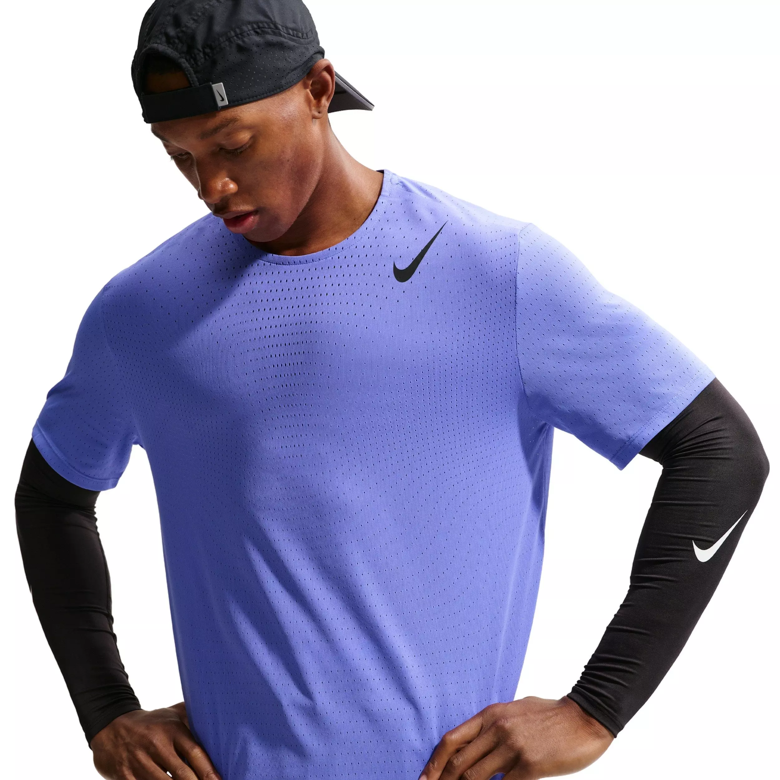 Nike Men's AeroSwift Dri-FIT ADV Short-Sleeve Running Top - BLUE