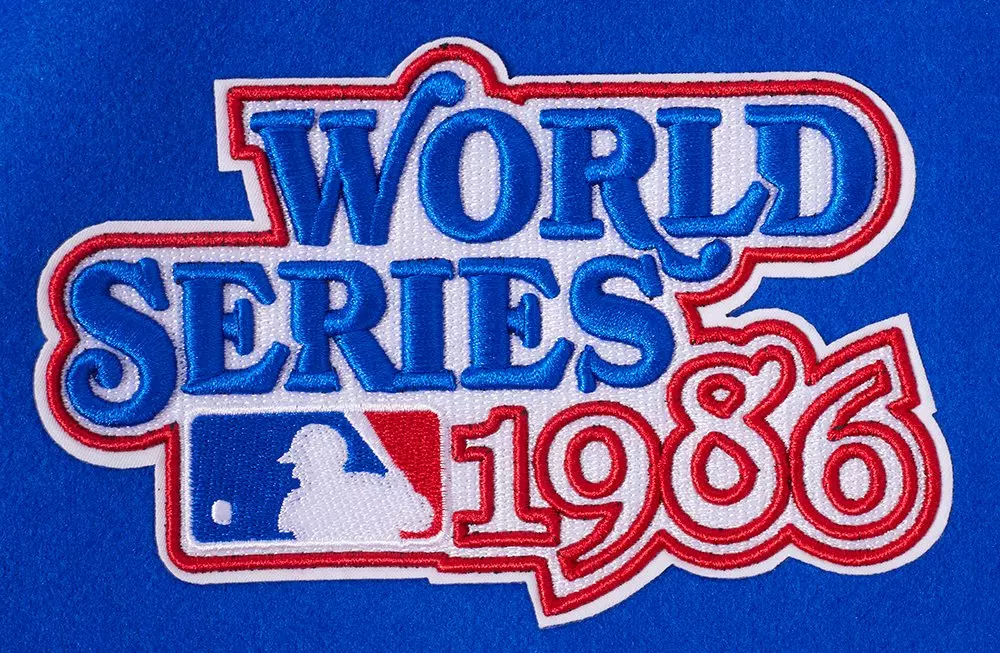 Pro Standard Women's MLB New York Mets Mashup Rib Wool Varsity Jacket - Royal/Orange - ROYAL/ORANGE