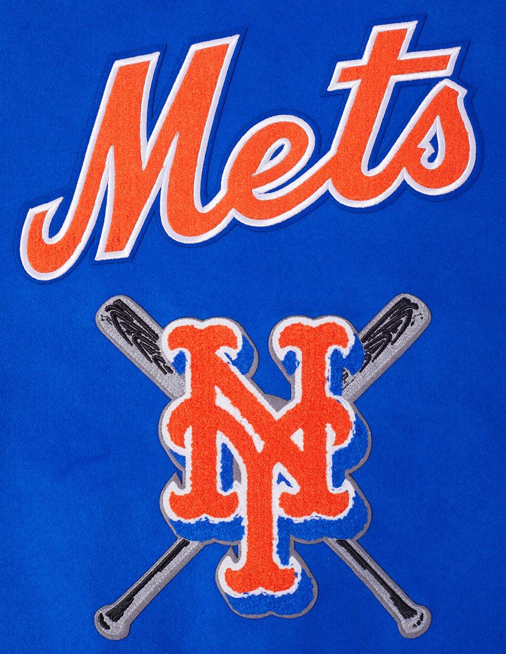 Pro Standard Women's MLB New York Mets Mashup Rib Wool Varsity Jacket - Royal/Orange - ROYAL/ORANGE Thumbnail View 9