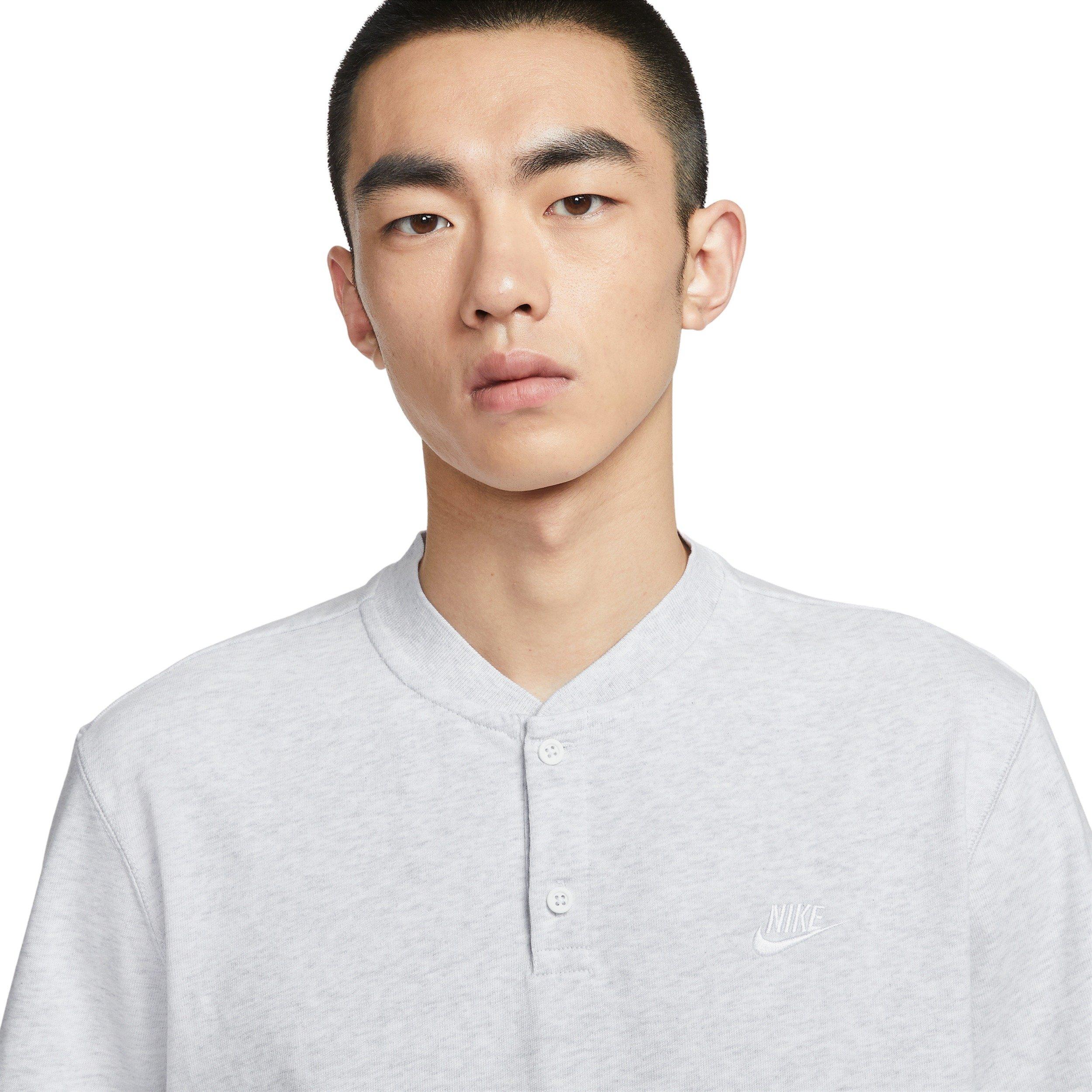 Nike Men's Club Short-Sleeve Henley - BIRCH HEATHER Thumbnail View 3