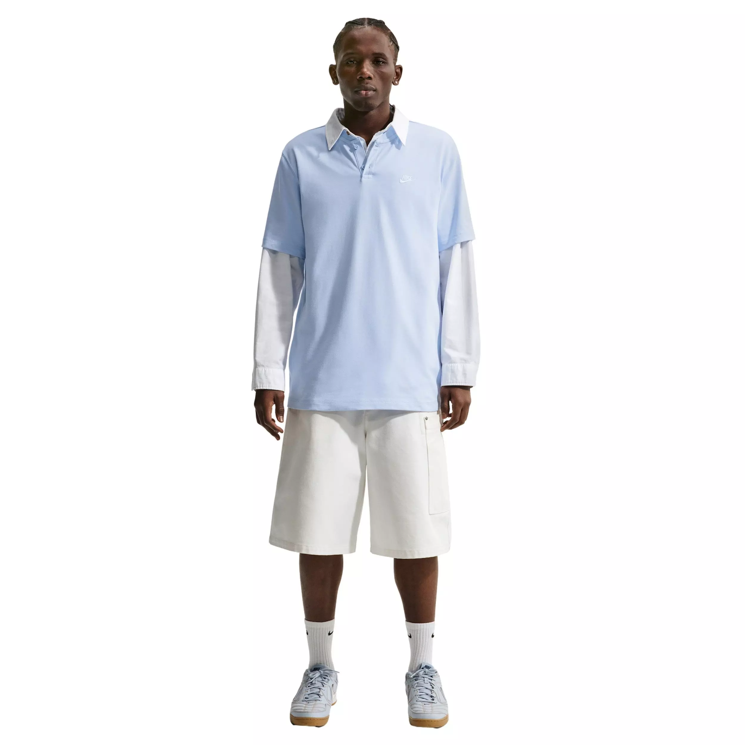 Nike Men's Club Short-Sleeve Henley - BLUE