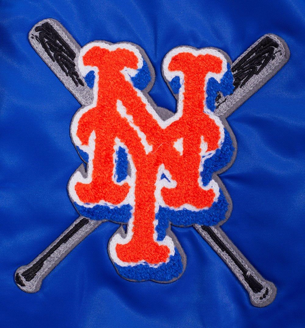 Pro Standard Women's MLB New York Mets Mashup Rib Satin Jacket - Royal/Orange - ROYAL/ORANGE Thumbnail View 6
