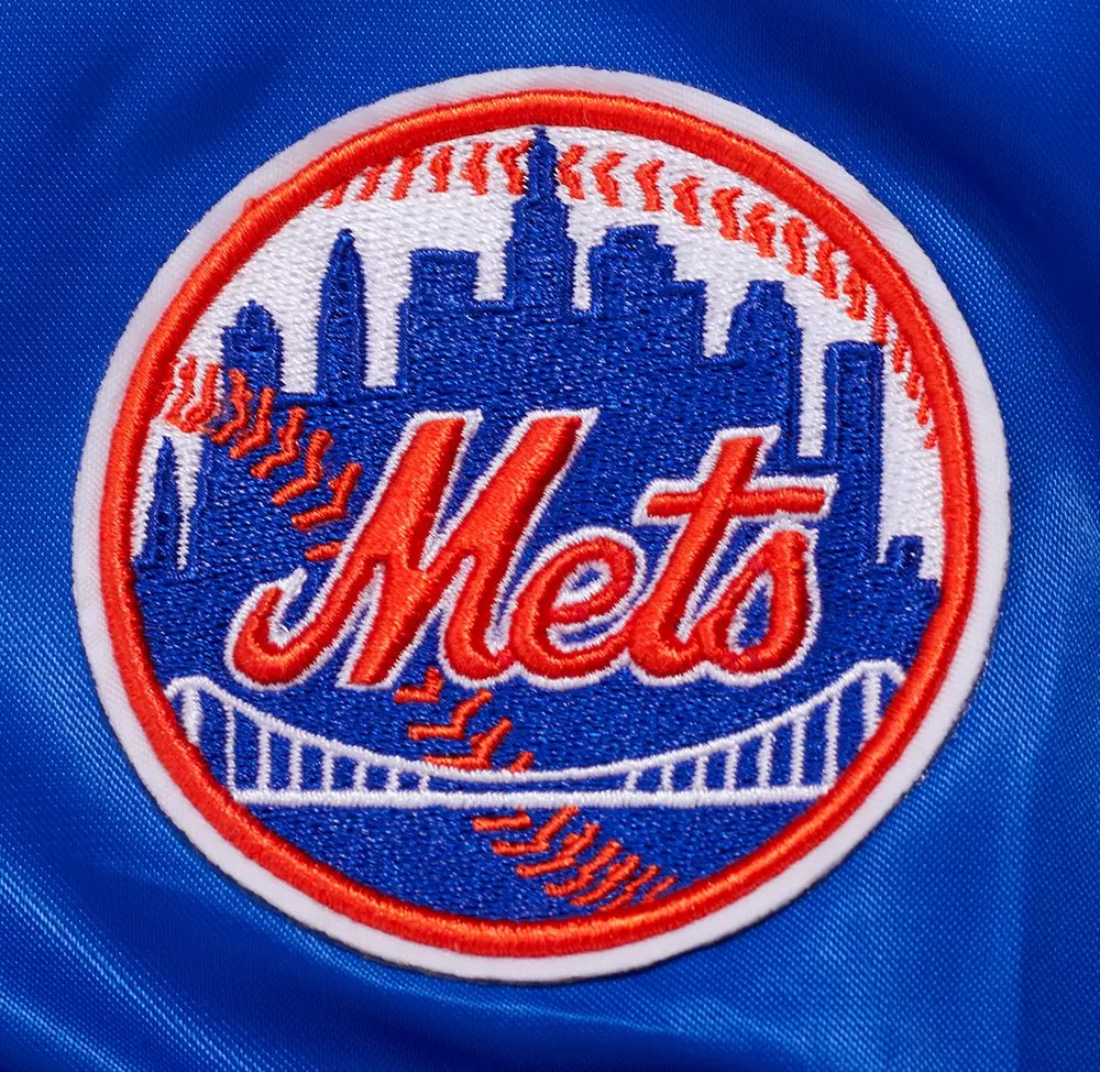 Pro Standard Women's MLB New York Mets Mashup Rib Satin Jacket - Royal/Orange - ROYAL/ORANGE