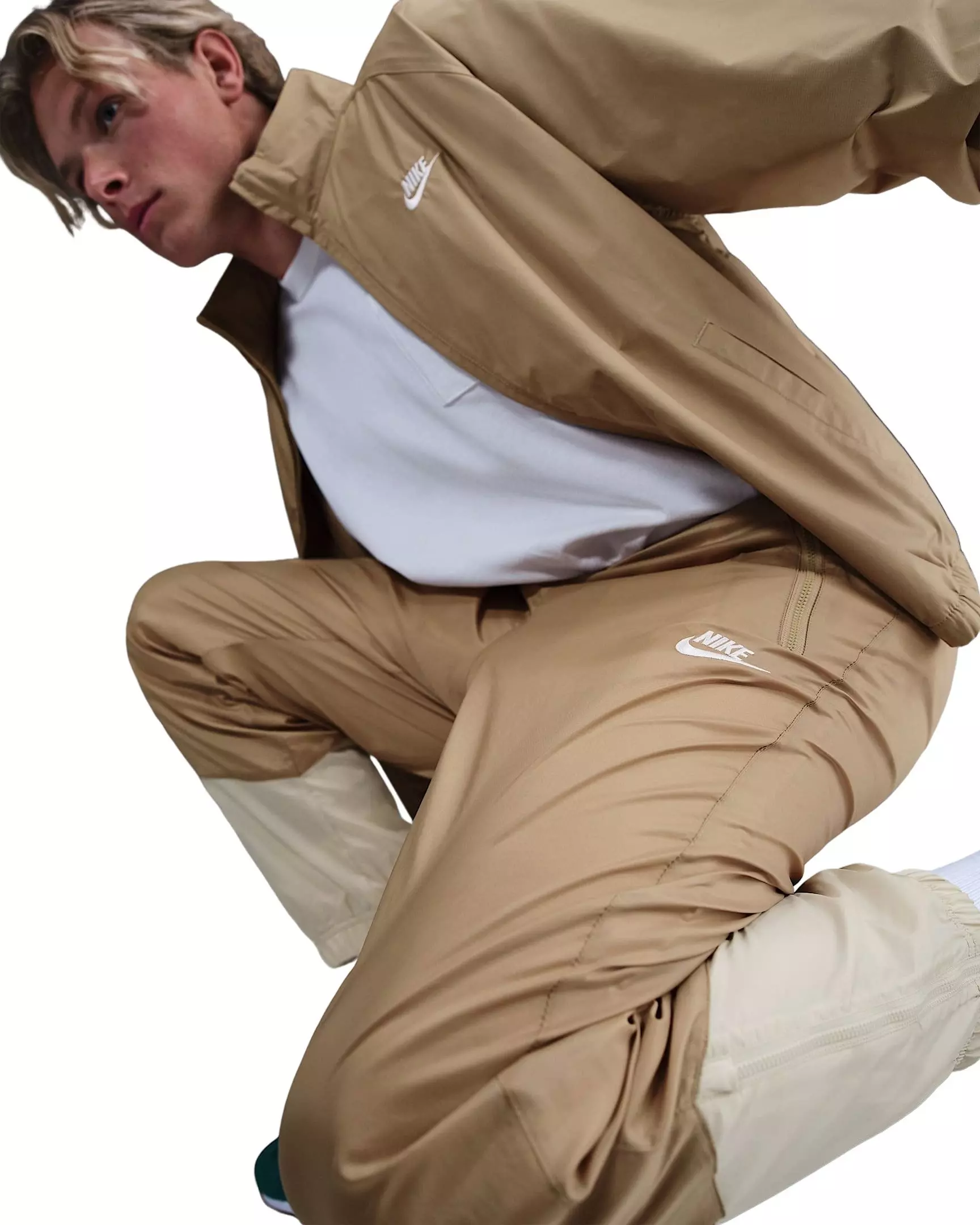 Nike Men's Windrunner Woven Lined Pants - Beige/Khaki - BEIGE/KHAKI