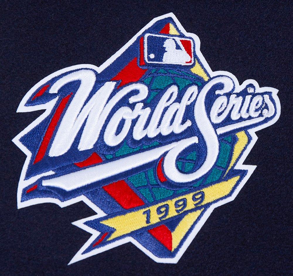 Pro Standard Women's MLB New York Yankees Mashup Rib Wool Varsity Jacket -Navy/White - NAVY/WHITE Thumbnail View 5