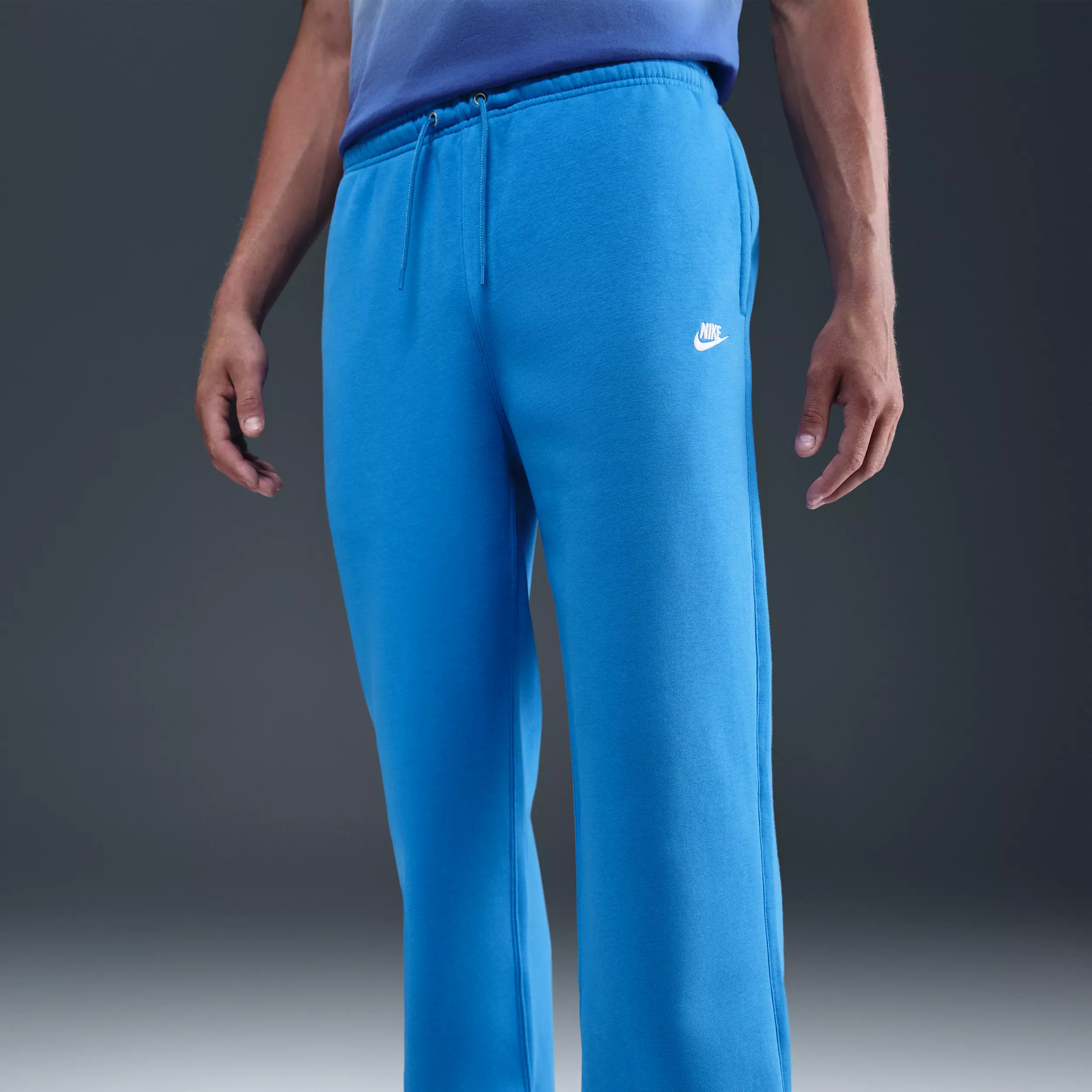 Nike Men's Club BB Open-Hem Fleece Pants - Blue - BLUE