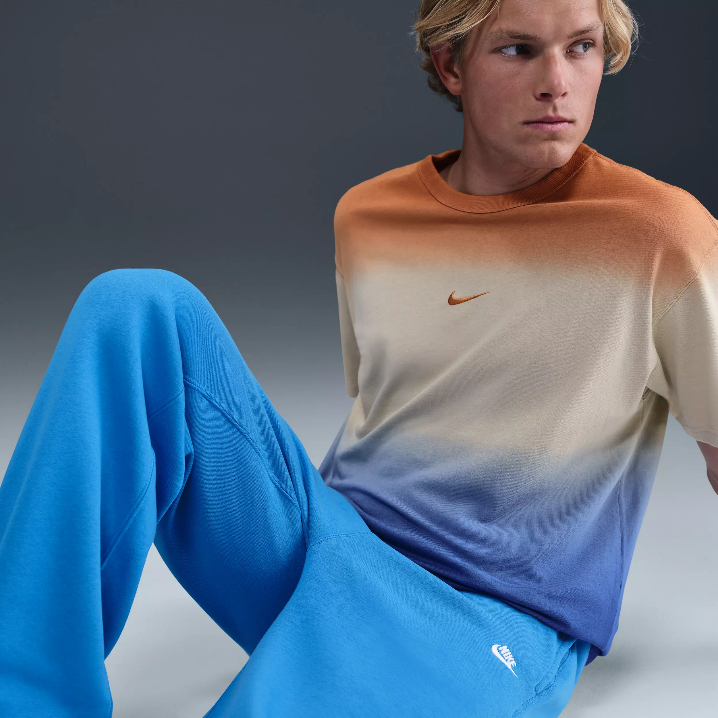 Nike Men's Club BB Open-Hem Fleece Pants -Blue - BLUE