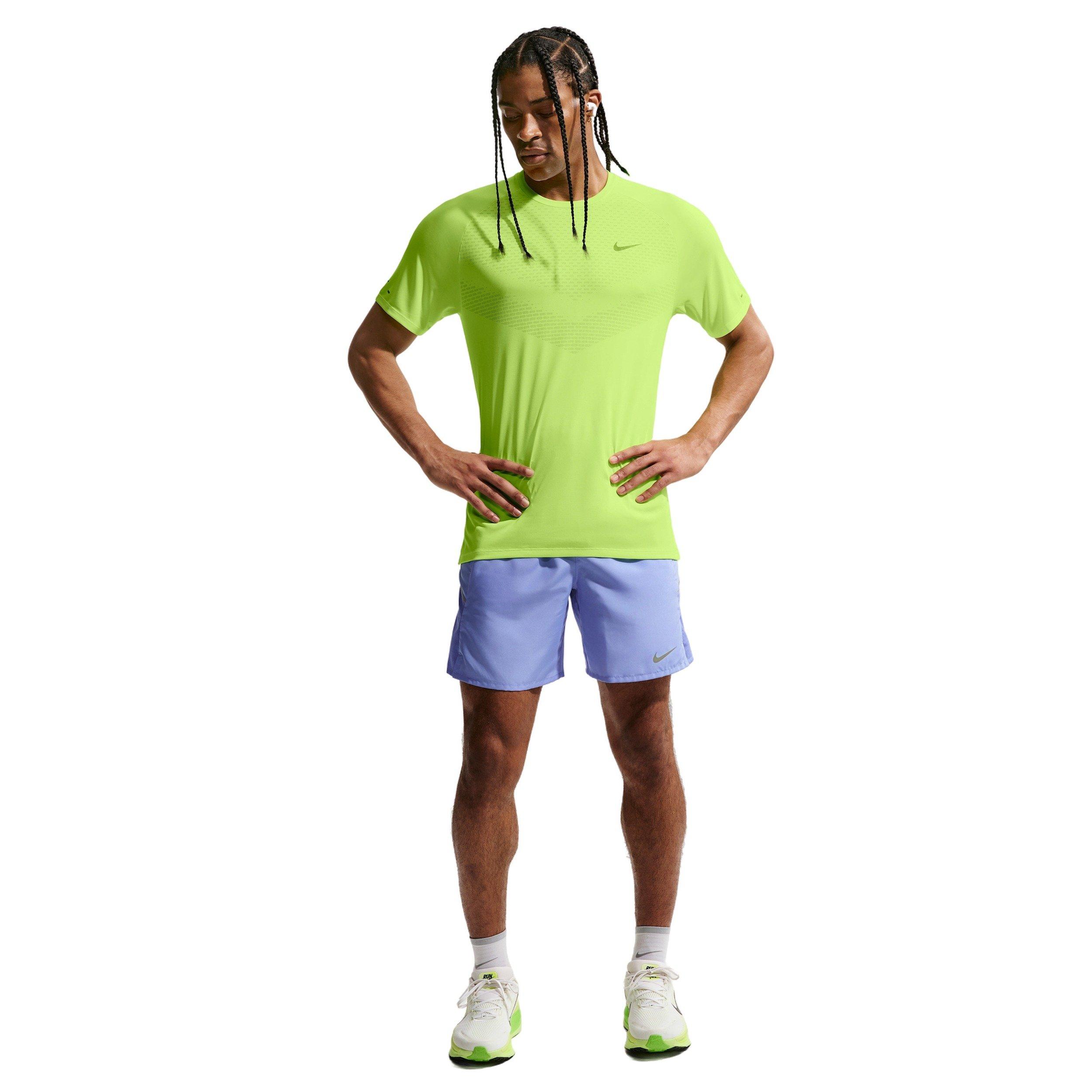 Nike Men's Stride Dri-FIT ADV Short Sleeve Running Top - YELLOW Thumbnail View 4