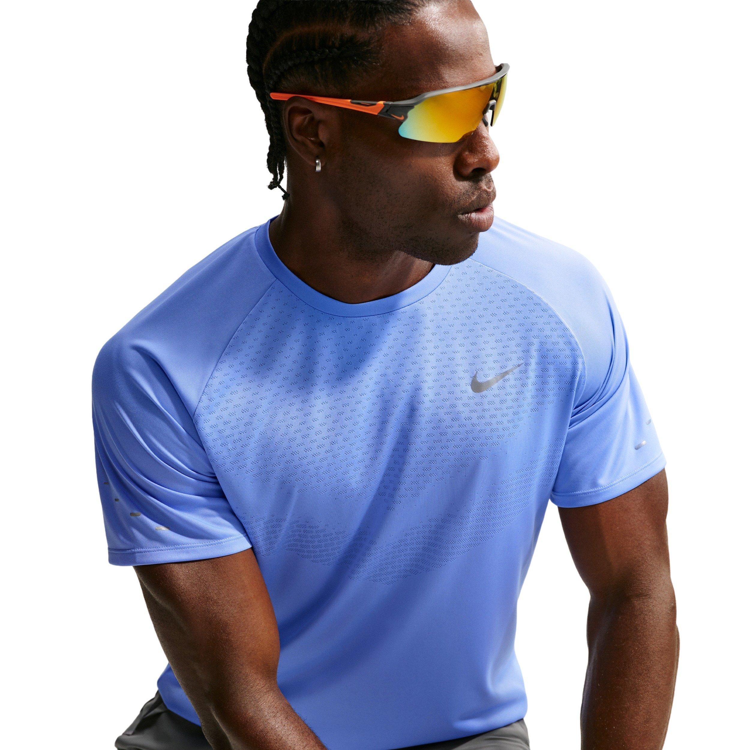 Nike Men's Stride Dri-FIT ADV Short Sleeve Running Top - BLUE Thumbnail View 3