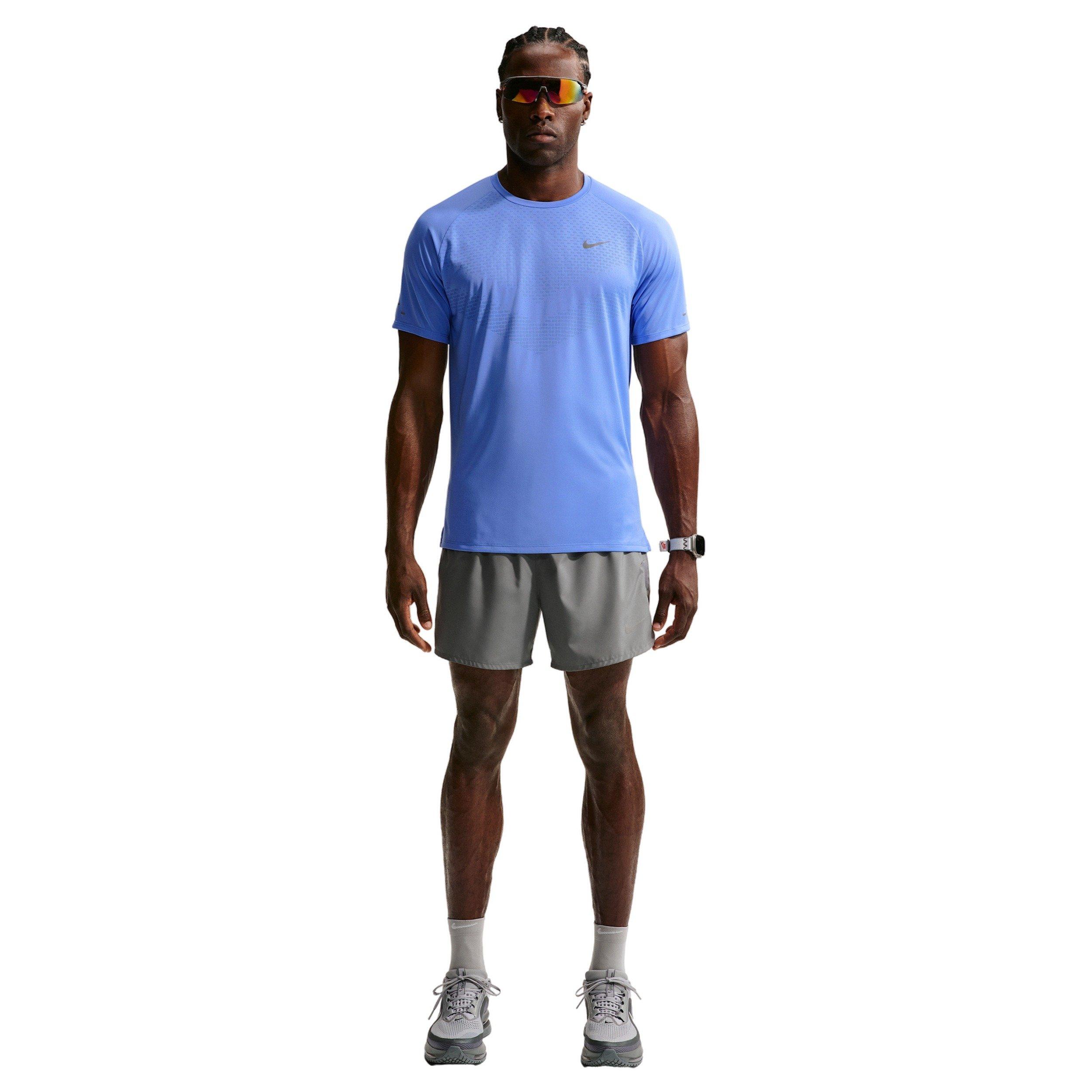 Nike Men's Stride Dri-FIT ADV Short Sleeve Running Top - BLUE Thumbnail View 4