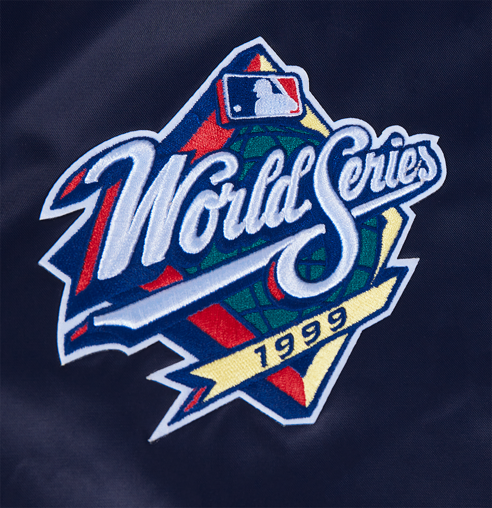 Pro Standard Women's MLB New York Yankees Mashup Rib Satin Jacket - Navy - NAVY Thumbnail View 5