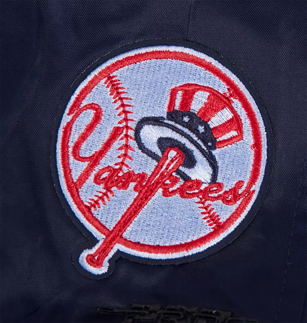 Pro Standard Women's MLB New York Yankees Mashup Rib Satin Jacket - Navy - NAVY