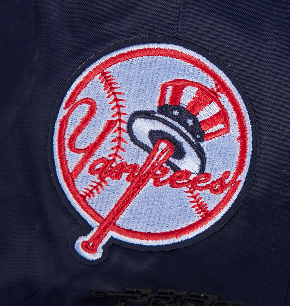 Pro Standard Women's MLB New York Yankees Mashup Rib Satin Jacket -Navy - NAVY Thumbnail View 7