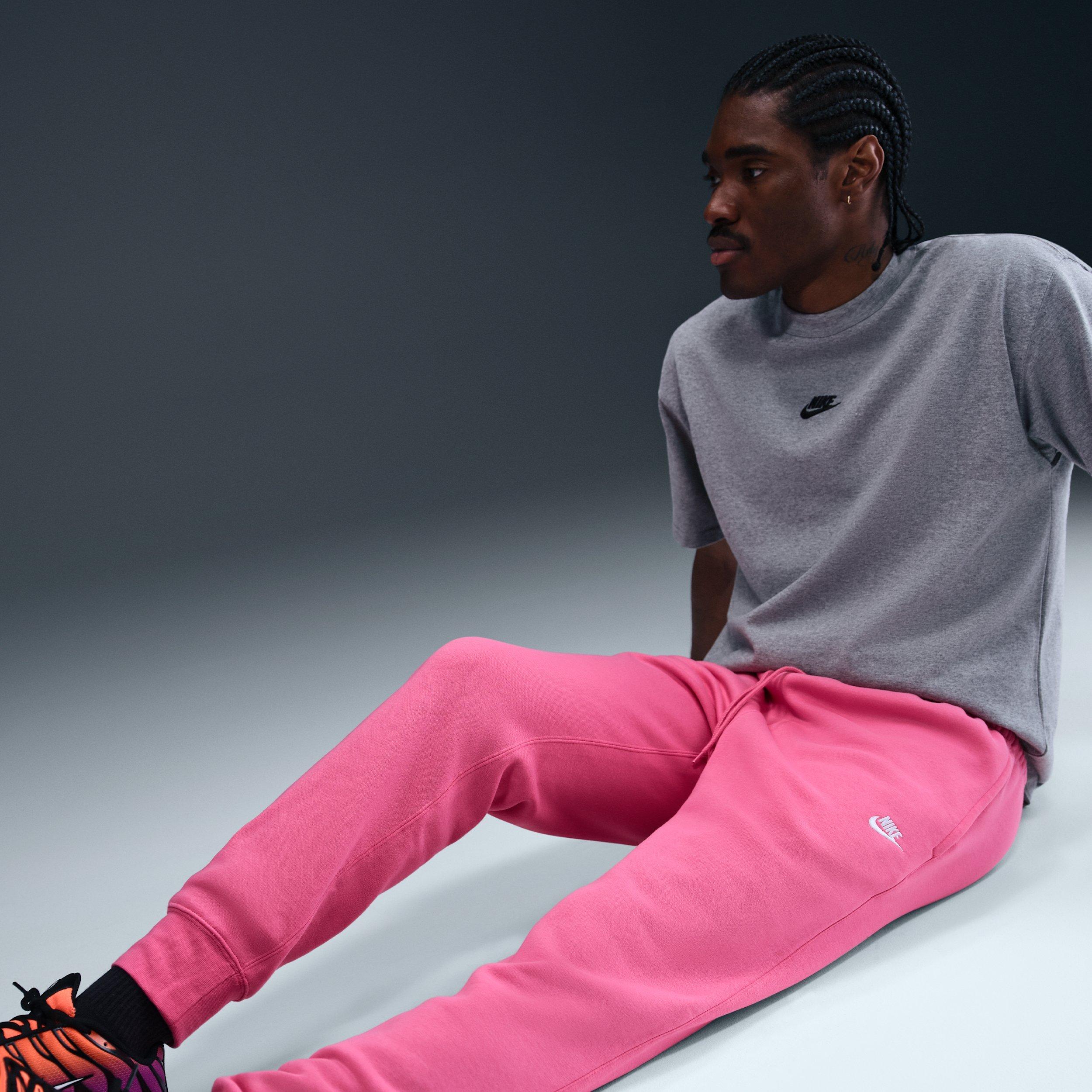 Nike Men's Club Fleece Joggers - PINK Thumbnail View 5