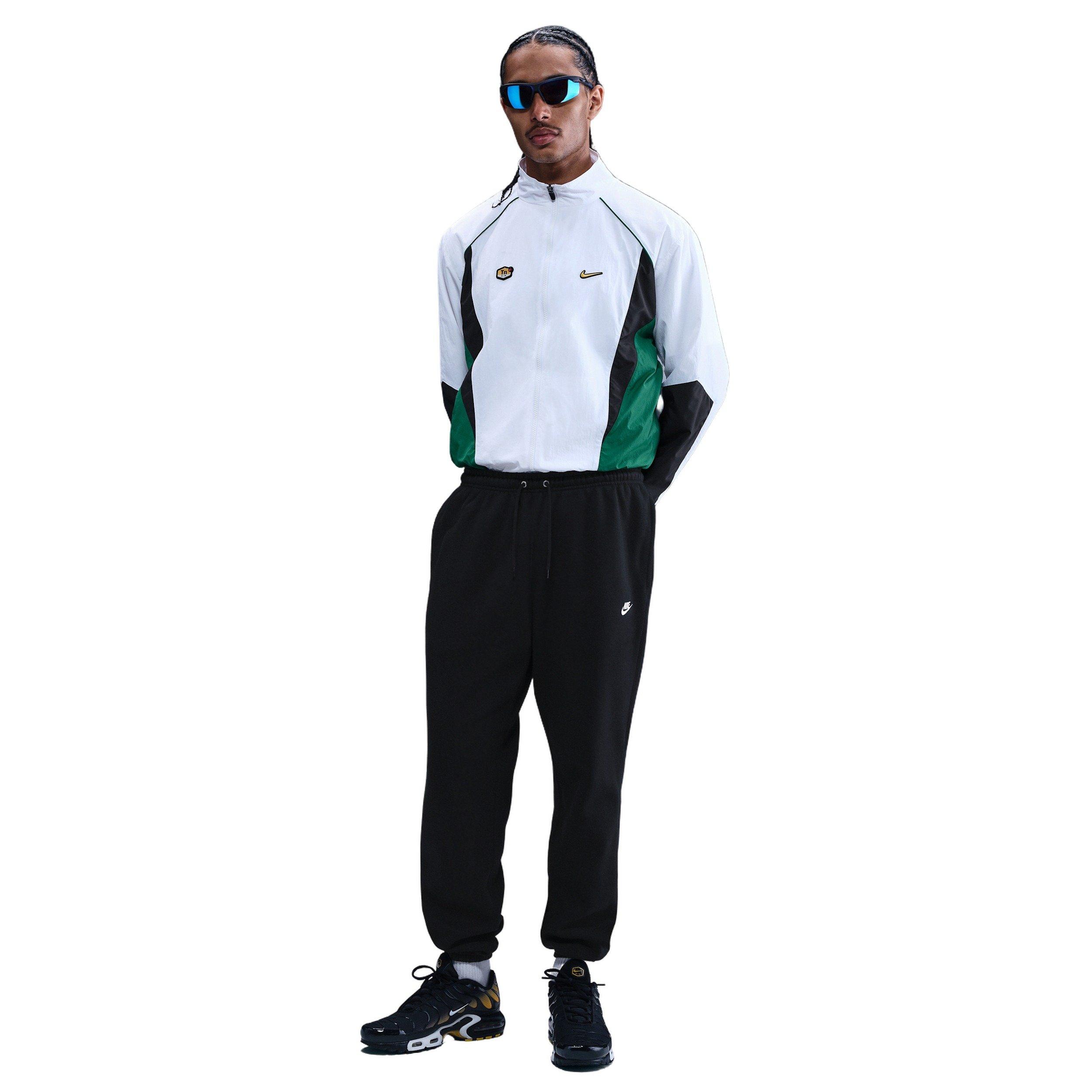 Nike Men's Club Cuffed Brushed Fleece Pants - BLACK Thumbnail View 1