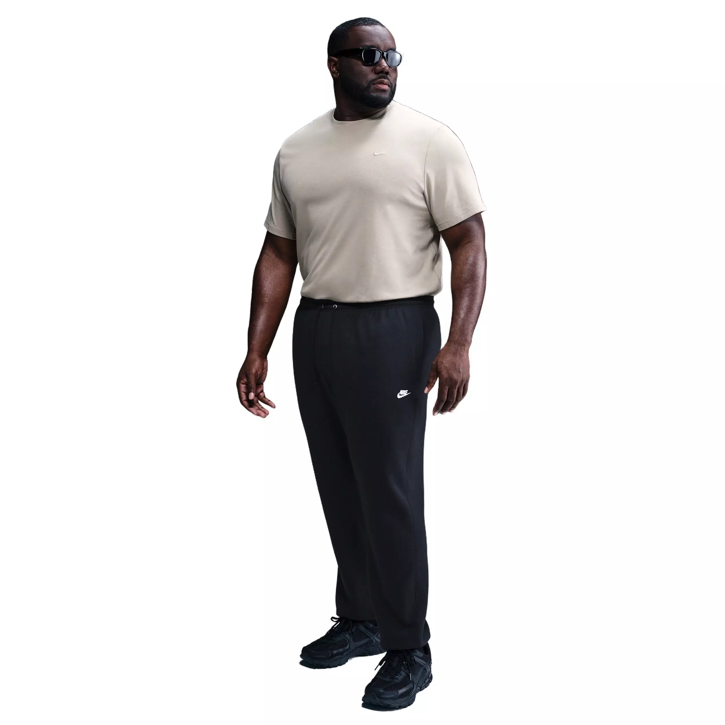 Nike Men's Club Cuffed Brushed Fleece Pants - BLACK