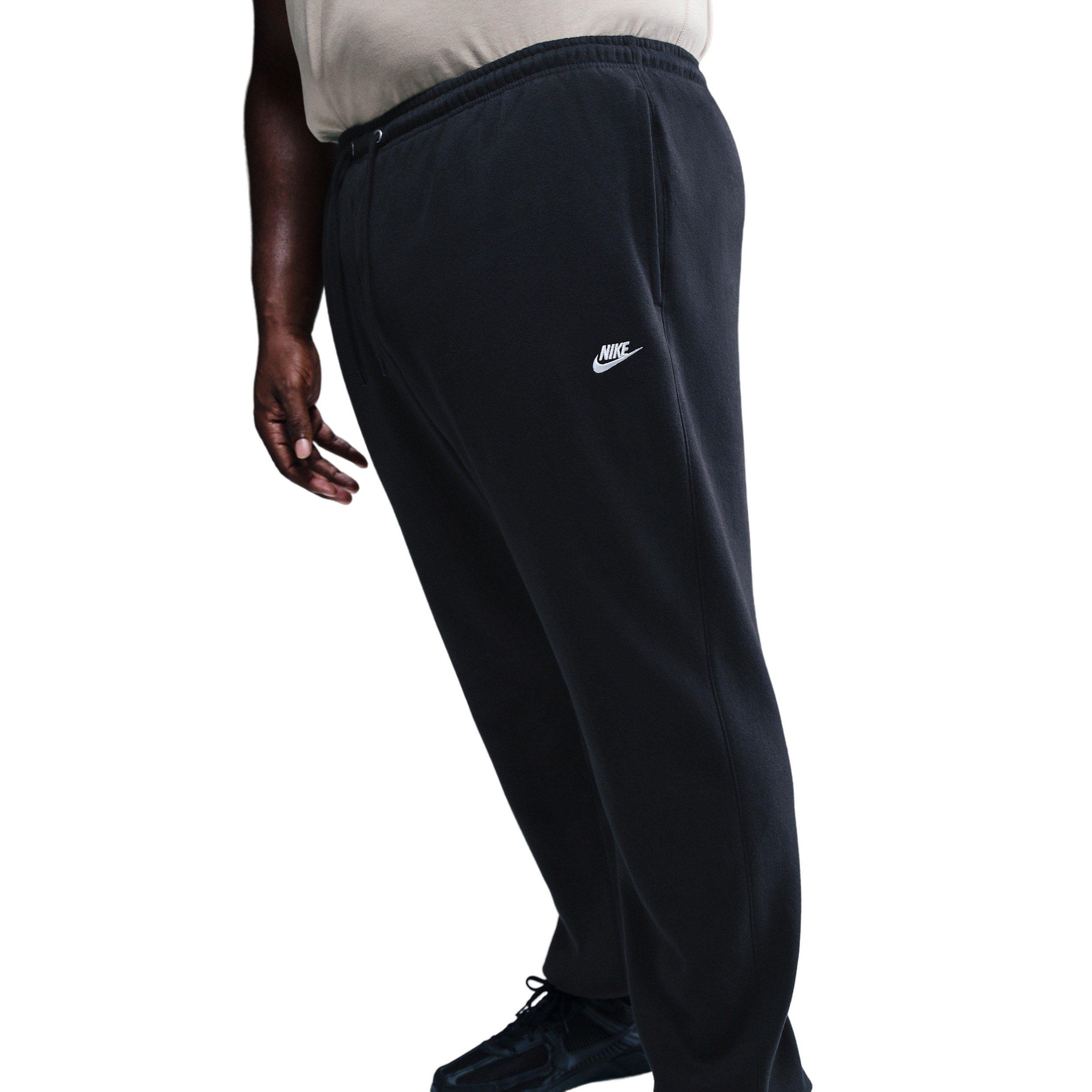 Nike Men's Club Cuffed Brushed Fleece Pants - BLACK Thumbnail View 7
