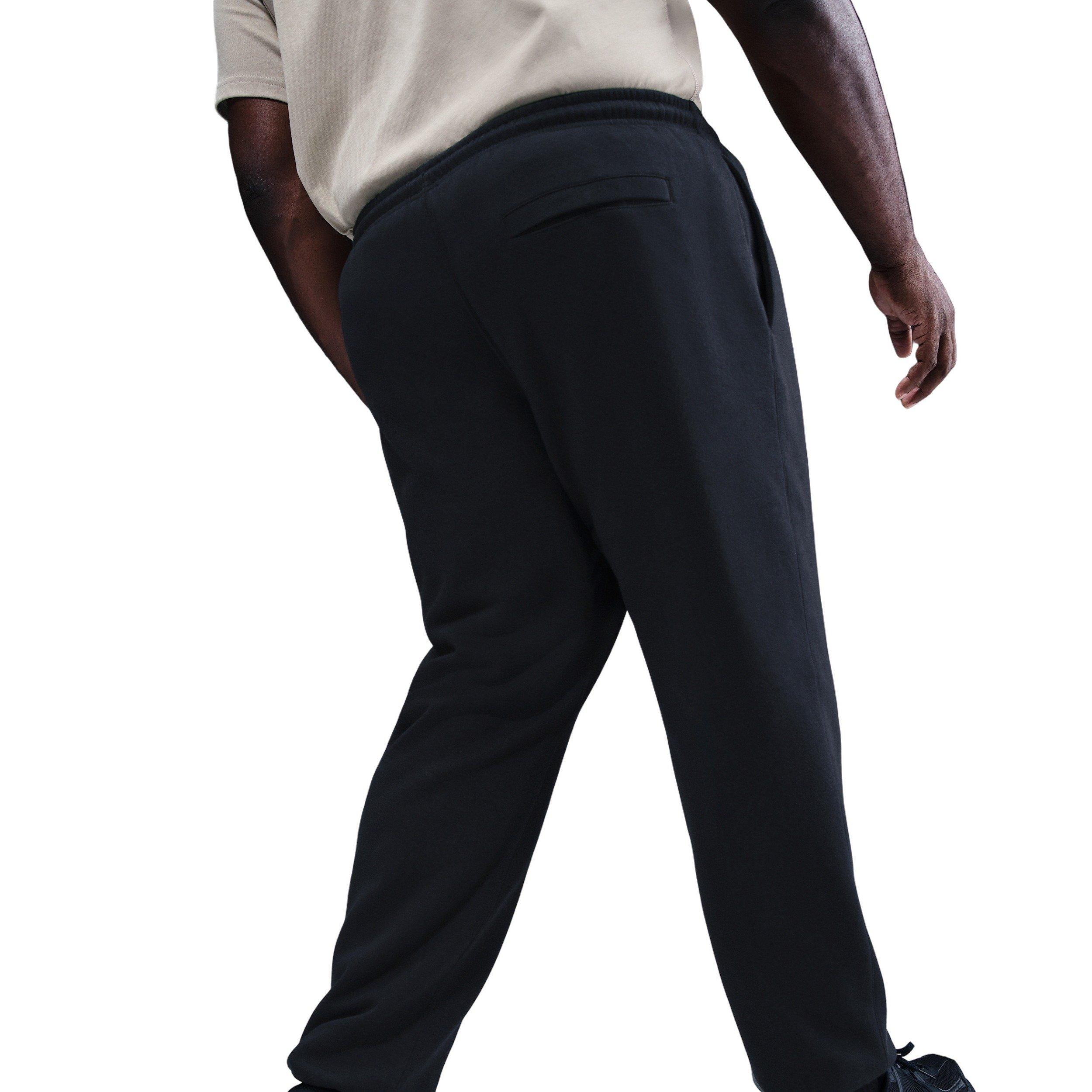 Nike Men's Club Cuffed Brushed Fleece Pants - BLACK Thumbnail View 8