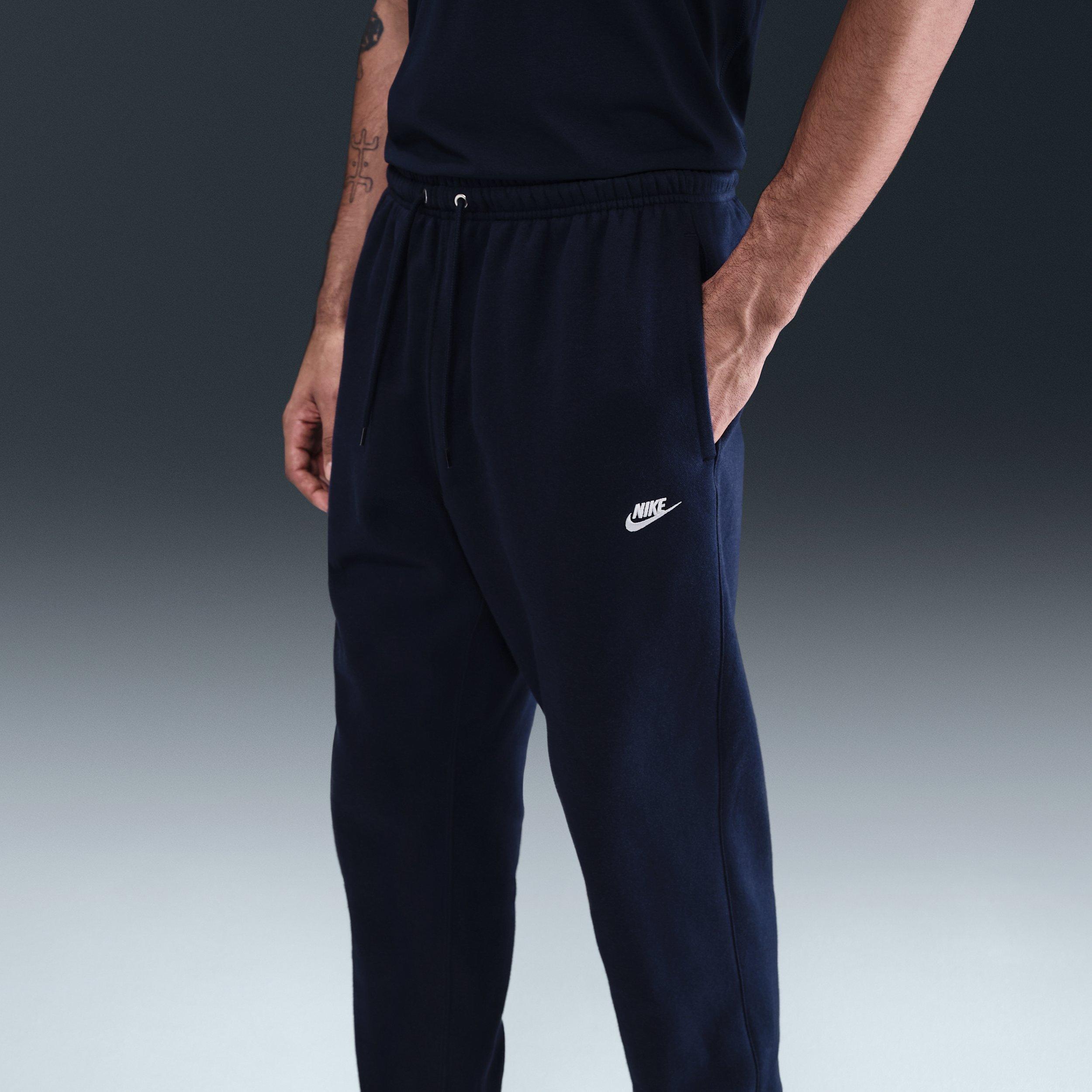 Nike Men's Club Cuffed Brushed Fleece Pants - BLUE Thumbnail View 3