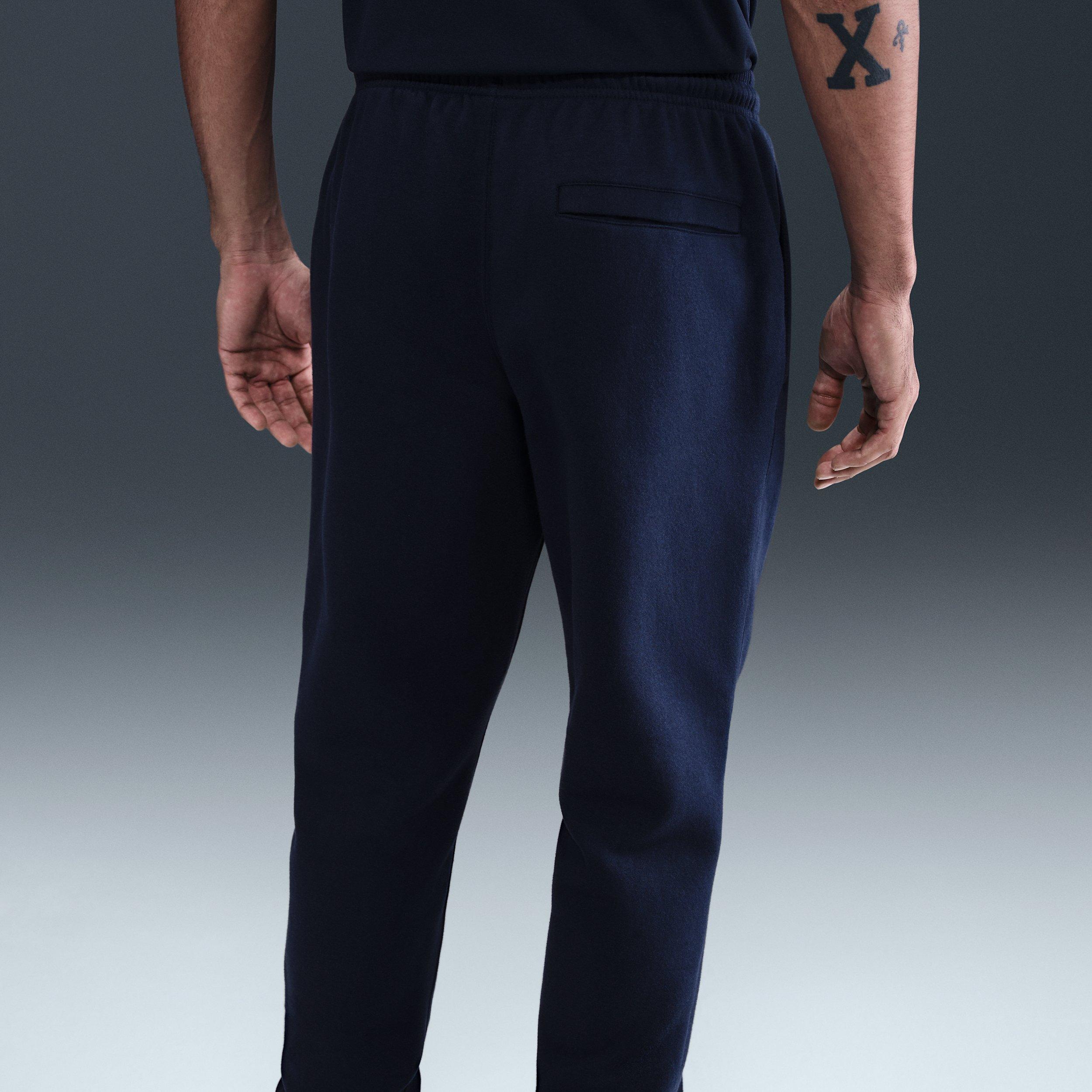 Nike Men's Club Cuffed Brushed Fleece Pants - BLUE Thumbnail View 4