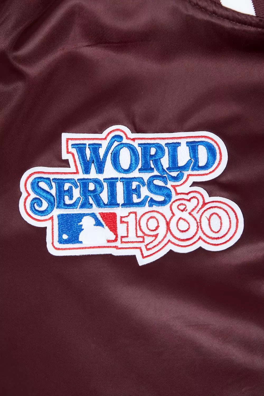 Pro Standard Women's MLB Philadelphia Phillies Retro Mashup Rib Satin Jacket -Wine - WINE