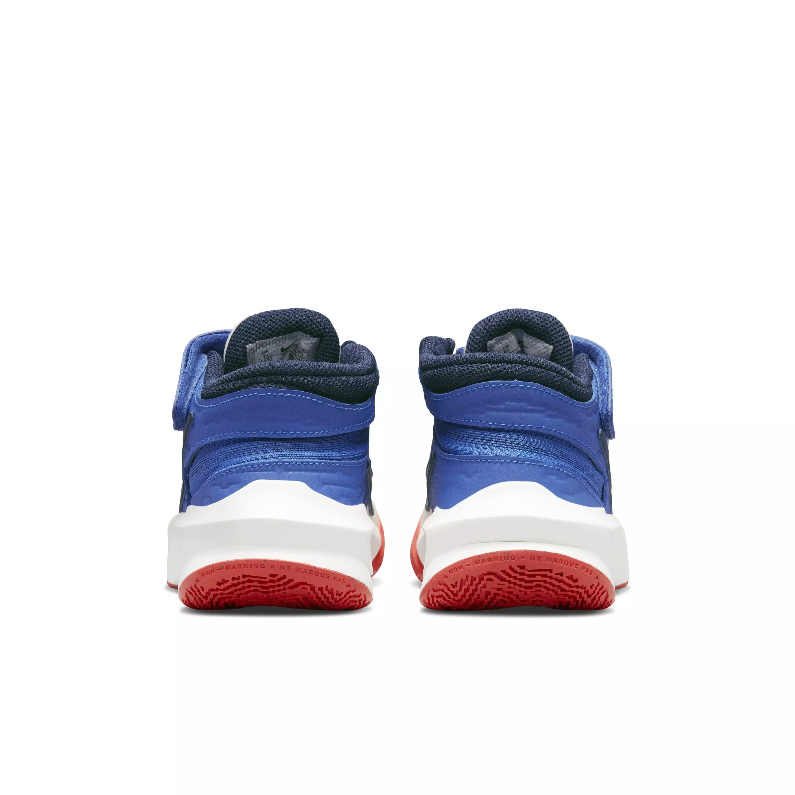 Nike Team Hustle D 10 FlyEase "Summit White/Navy/Game Royal" Grade School Boys' Basketball Shoe - WHITE/NAVY/ROYAL