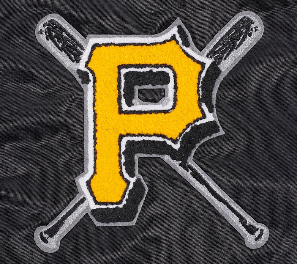 Pro Standard Women's MLB Pittsburgh Pirates Mashup Rib Satin Jacket -Black/Yellow - BLACK/YELLOW Thumbnail View 6