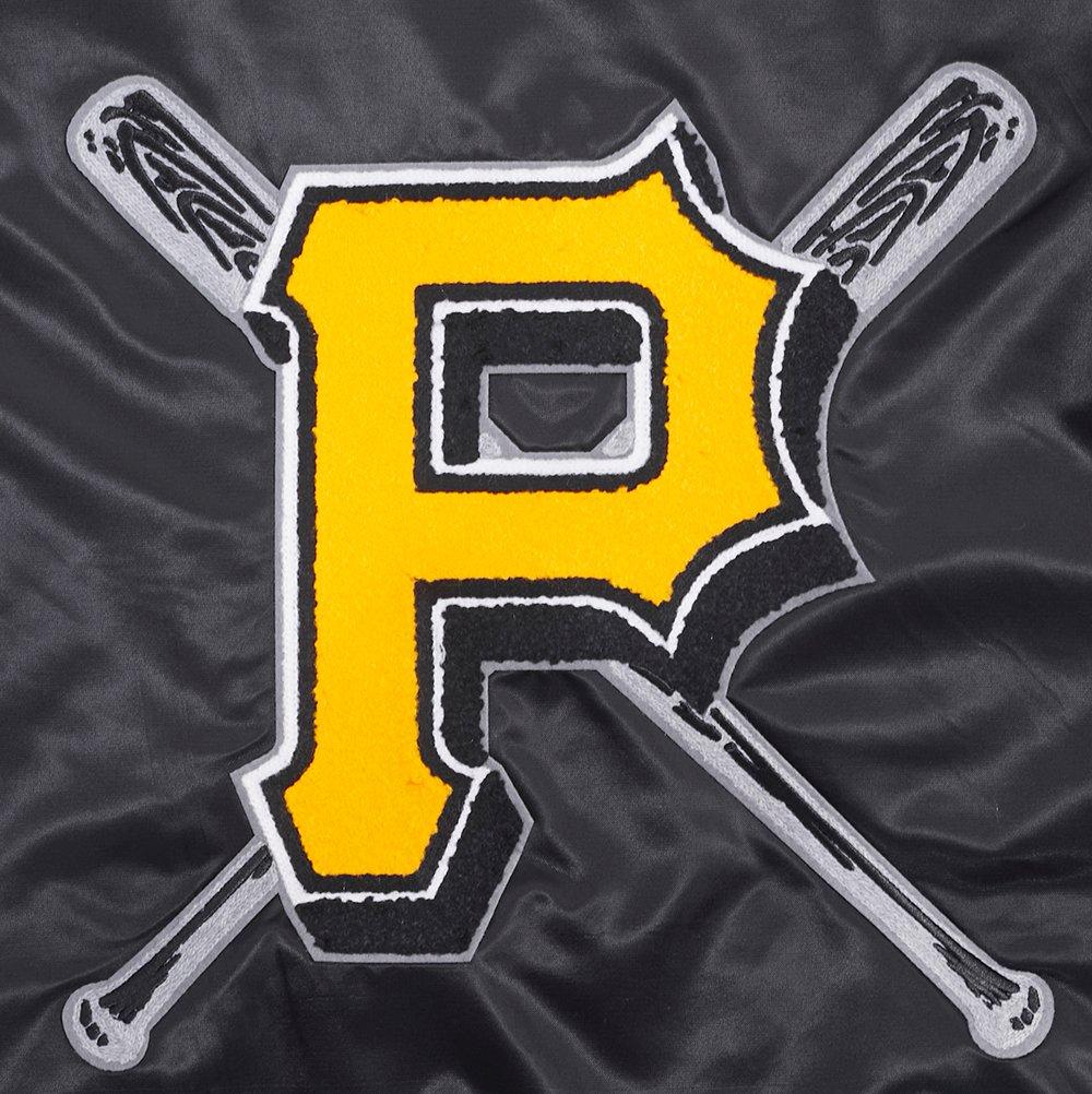 Pro Standard Women's MLB Pittsburgh Pirates Mashup Rib Satin Jacket -Black/Yellow - BLACK/YELLOW Thumbnail View 8