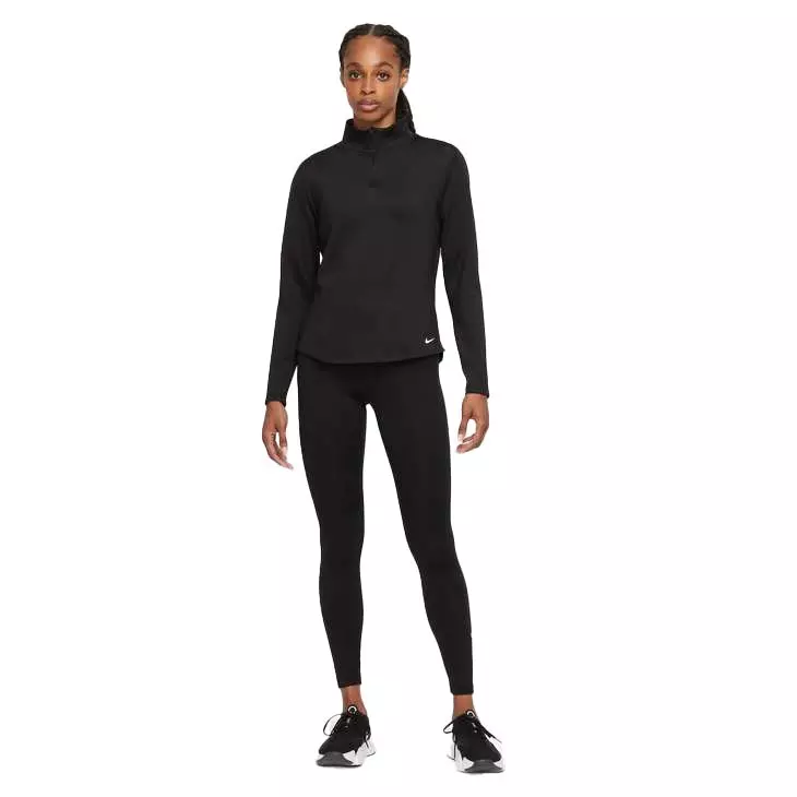 Nike Women's Therma-FIT One Long-Sleeve 1/2-Zip Top - BLACK