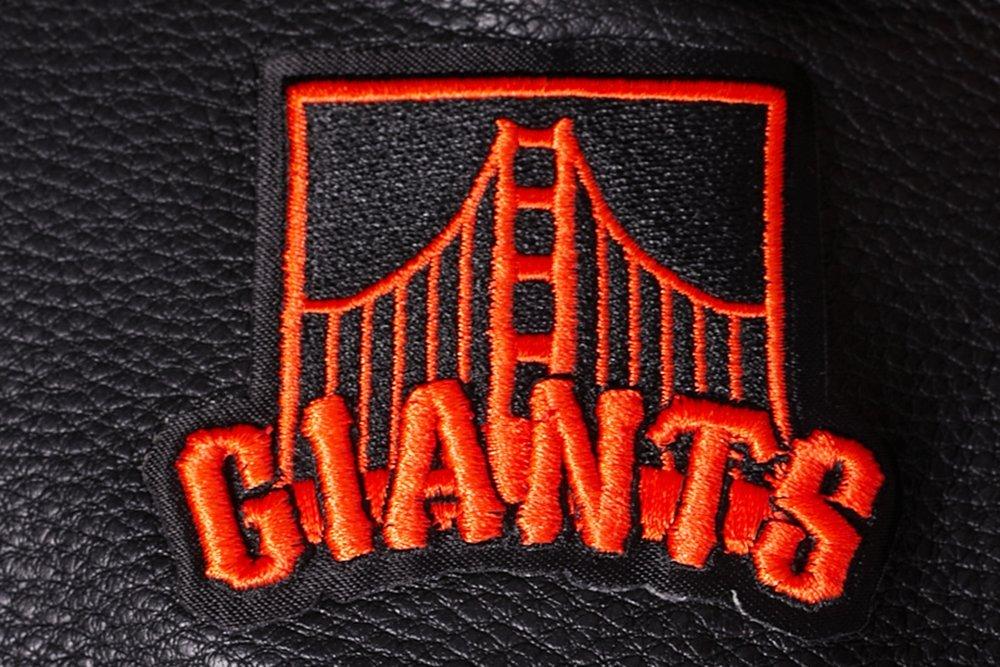 Pro Standard Women's MLB San Francisco Giants Mashup Rib Wool Varsity Jacket -Black/Orange - BLACK/ORANGE Thumbnail View 7