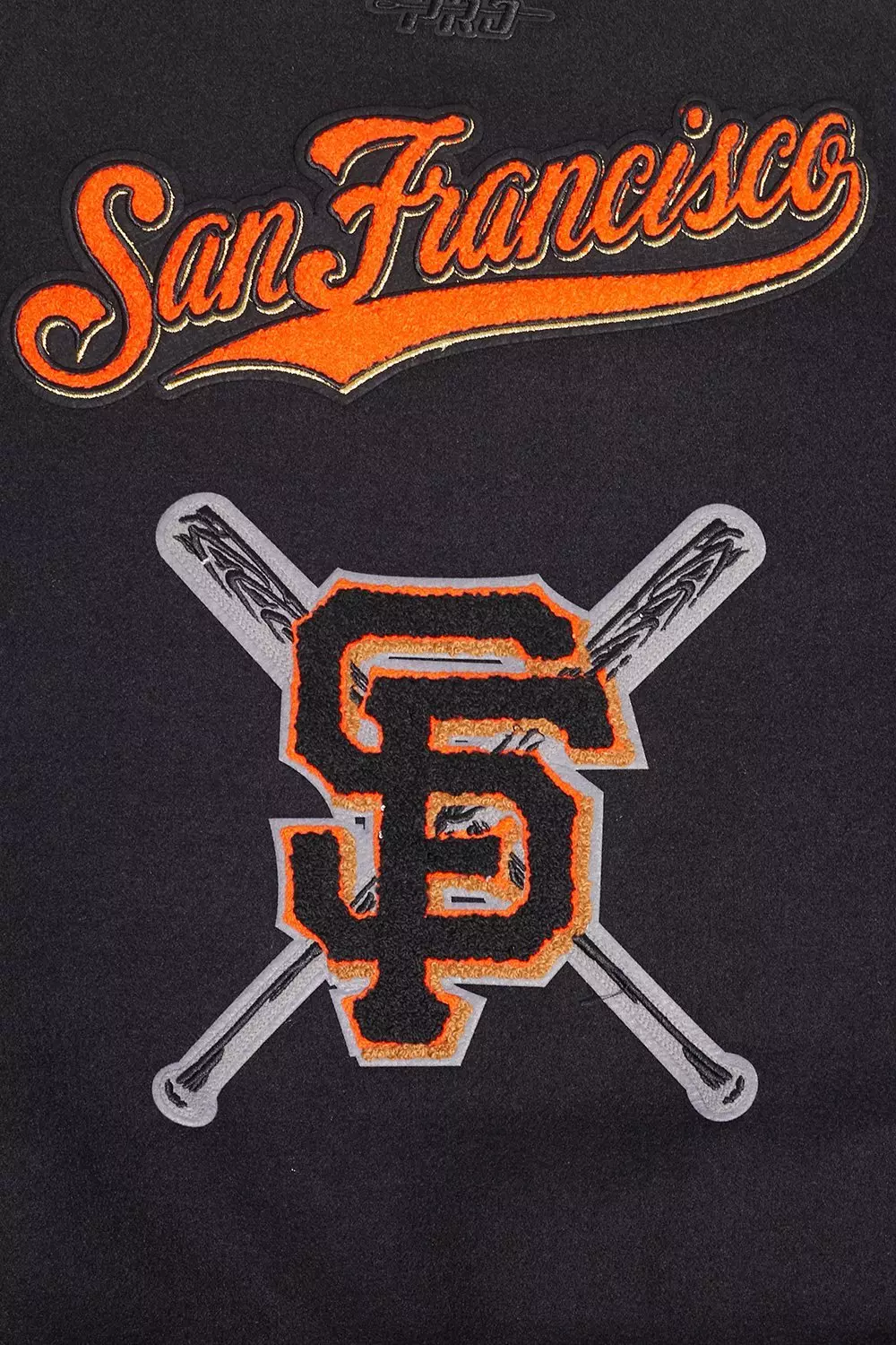 Pro Standard Women's MLB San Francisco Giants Mashup Rib Wool Varsity Jacket - Black/Orange - BLACK/ORANGE