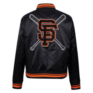 Pro Standard Women's MLB San Francisco Giants Mashup Rib Satin Jacket -Black/Orange