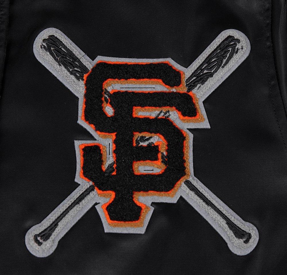 Pro Standard Women's MLB San Francisco Giants Mashup Rib Satin Jacket -Black/Orange - BLACK/ORANGE Thumbnail View 6
