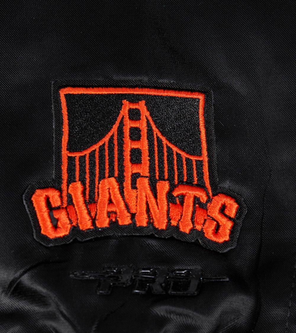 Pro Standard Women's MLB San Francisco Giants Mashup Rib Satin Jacket - Black/Orange - BLACK/ORANGE Thumbnail View 7