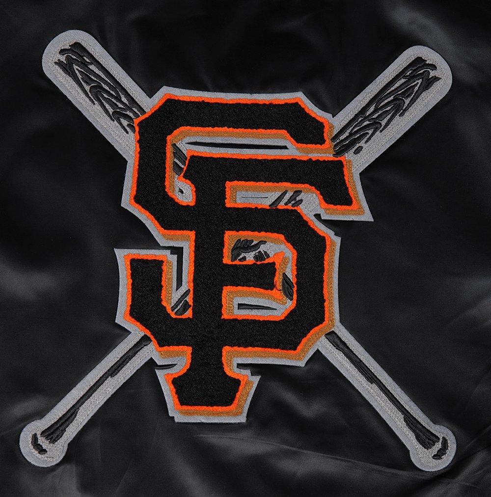 Pro Standard Women's MLB San Francisco Giants Mashup Rib Satin Jacket -Black/Orange - BLACK/ORANGE Thumbnail View 8